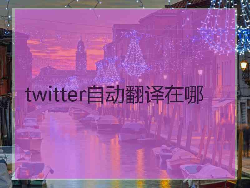 twitter自动翻译在哪