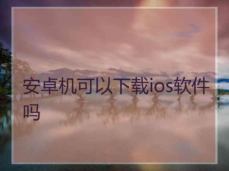 安卓机可以下载ios软件吗