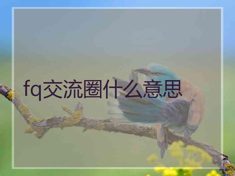 fq交流圈什么意思