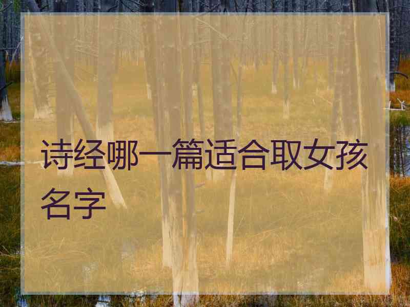 诗经哪一篇适合取女孩名字