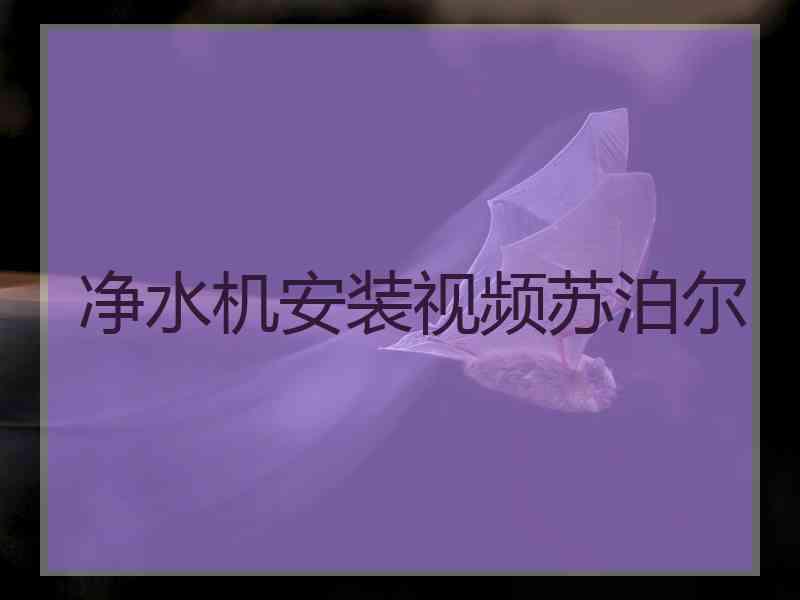 净水机安装视频苏泊尔