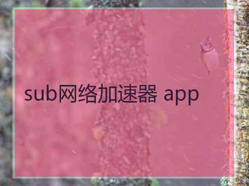 sub网络加速器 app