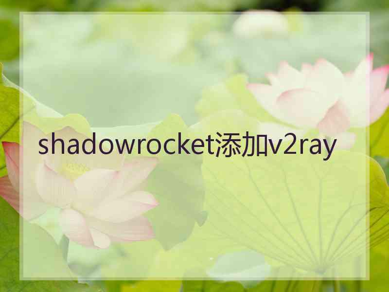 shadowrocket添加v2ray