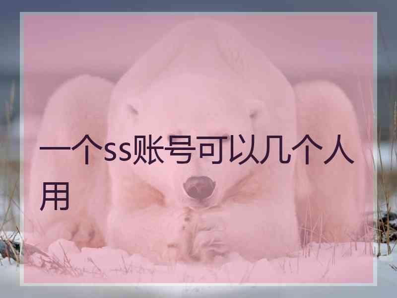 一个ss账号可以几个人用