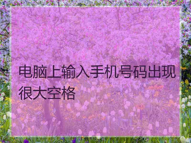 电脑上输入手机号码出现很大空格