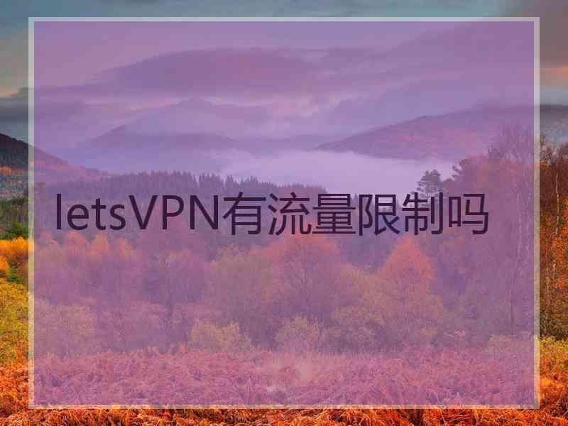 letsVPN有流量限制吗
