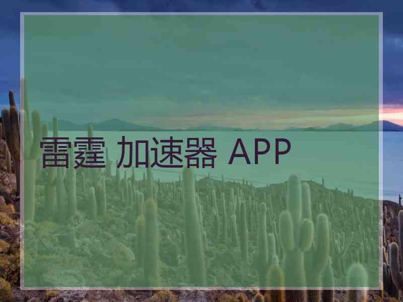 雷霆 加速器 APP