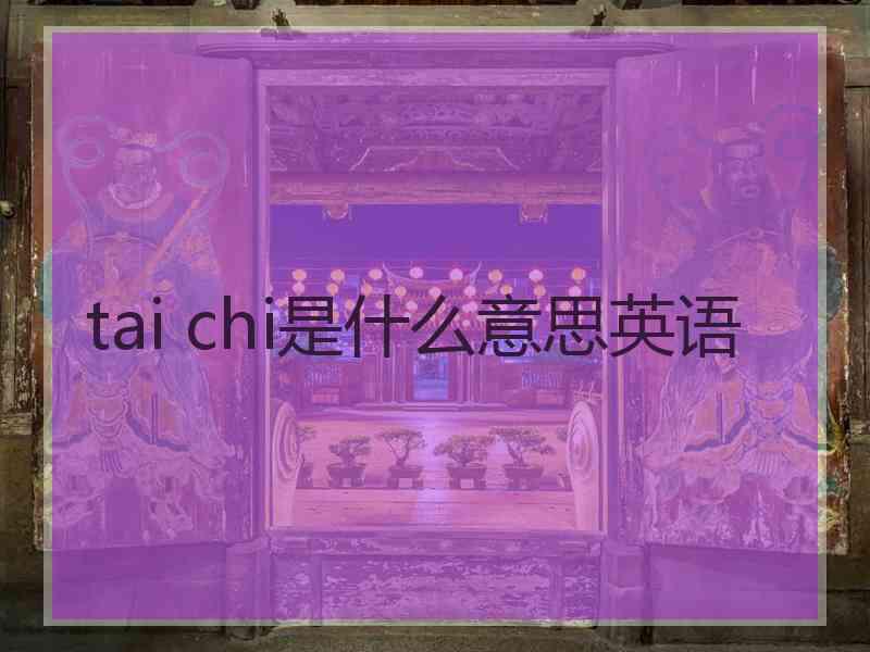 tai chi是什么意思英语