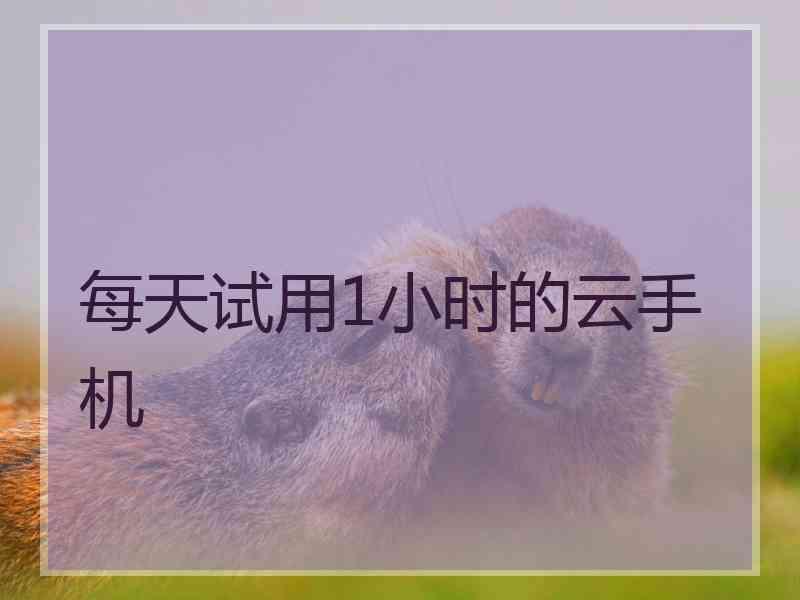 每天试用1小时的云手机