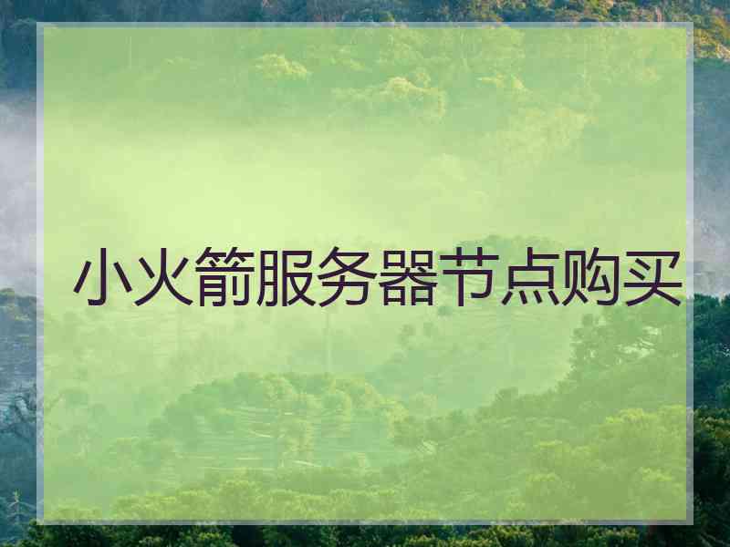 小火箭服务器节点购买