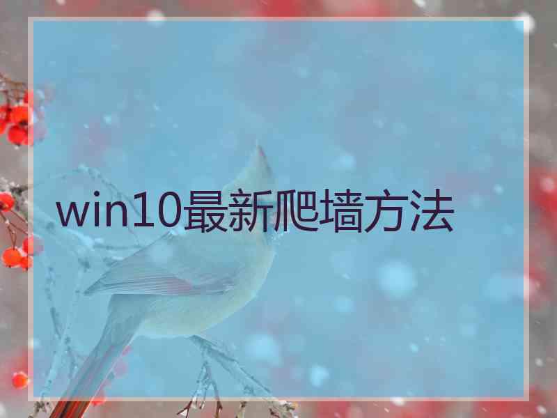 win10最新爬墙方法