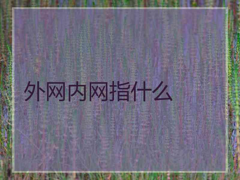 外网内网指什么