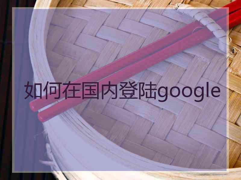 如何在国内登陆google