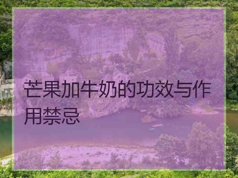 芒果加牛奶的功效与作用禁忌