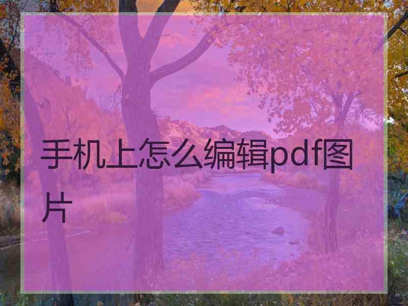 手机上怎么编辑pdf图片