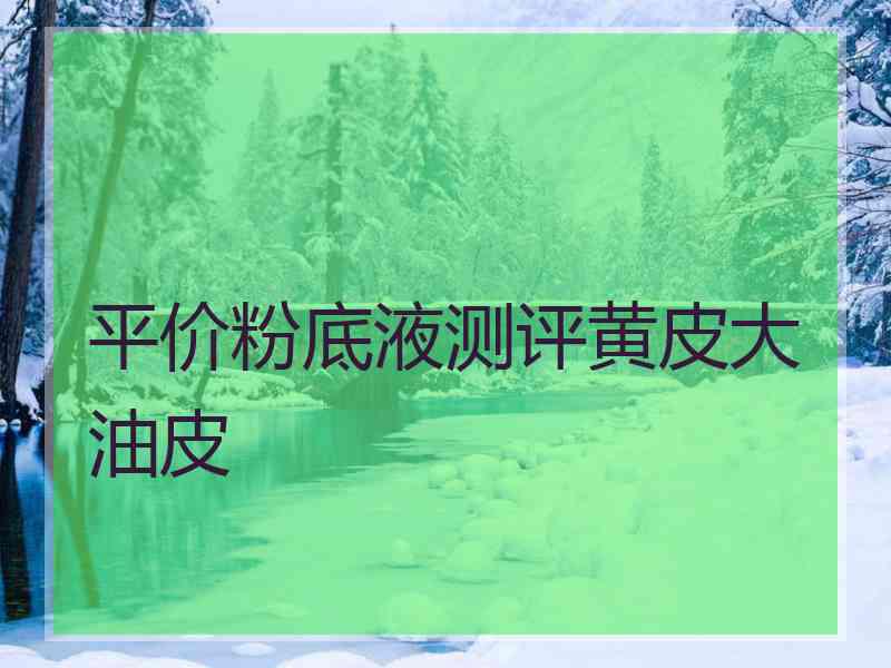 平价粉底液测评黄皮大油皮
