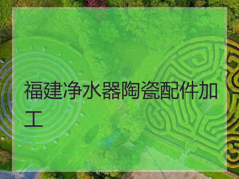 福建净水器陶瓷配件加工