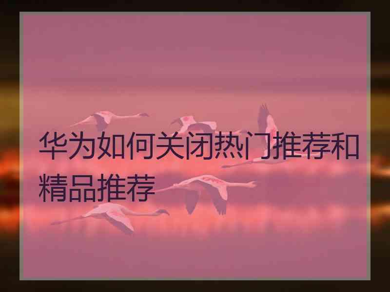 华为如何关闭热门推荐和精品推荐