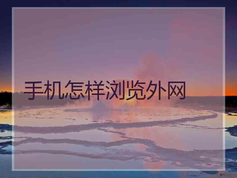 手机怎样浏览外网