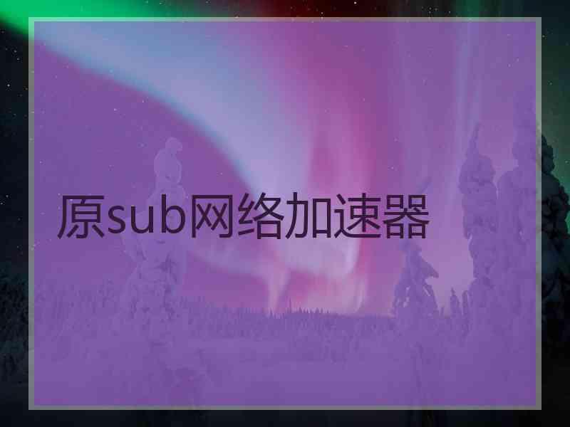 原sub网络加速器