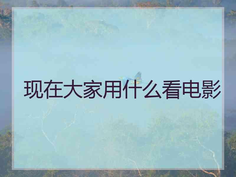 现在大家用什么看电影