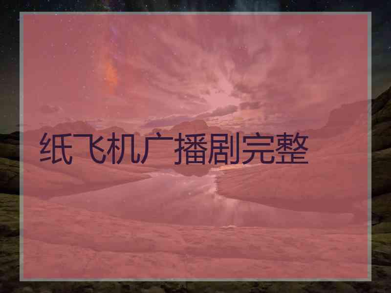 纸飞机广播剧完整