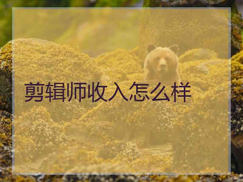 剪辑师收入怎么样