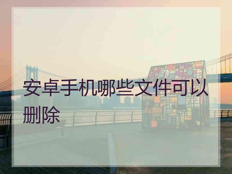 安卓手机哪些文件可以删除