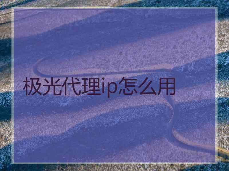 极光代理ip怎么用