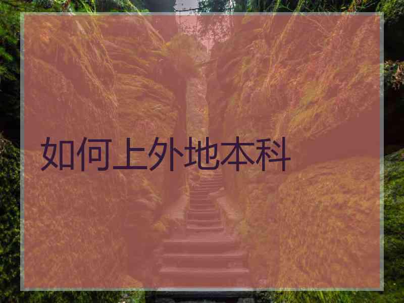 如何上外地本科