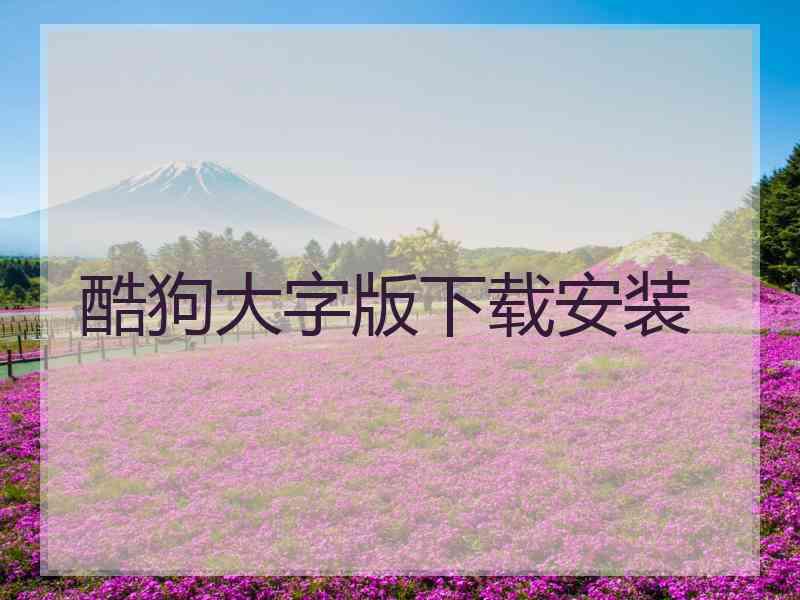 酷狗大字版下载安装