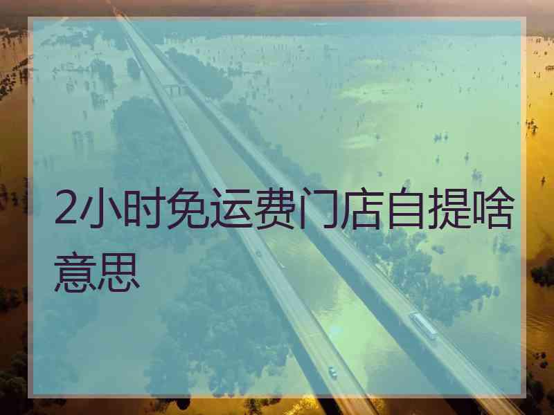 2小时免运费门店自提啥意思