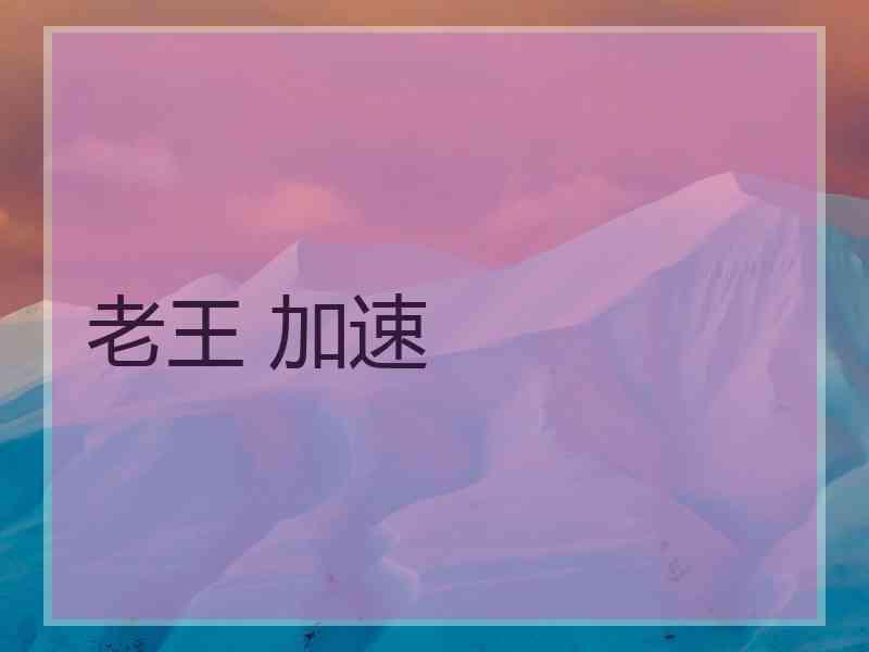 老王 加速