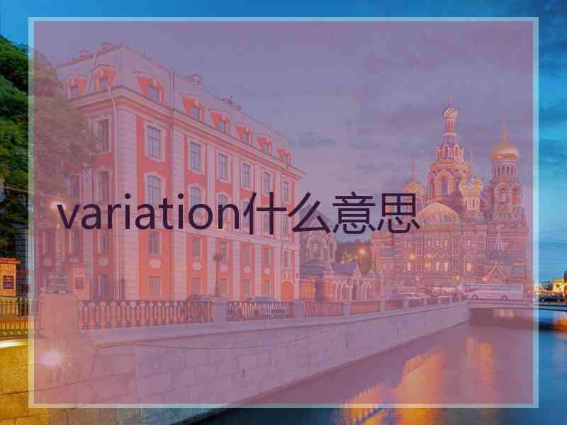 variation什么意思