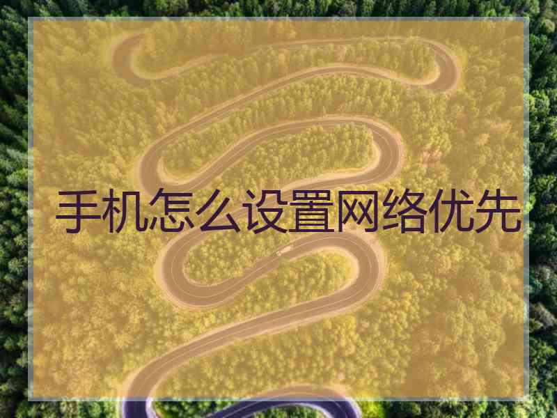 手机怎么设置网络优先