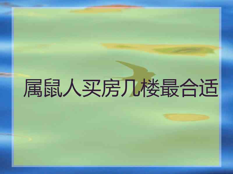 属鼠人买房几楼最合适