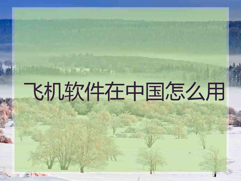 飞机软件在中国怎么用