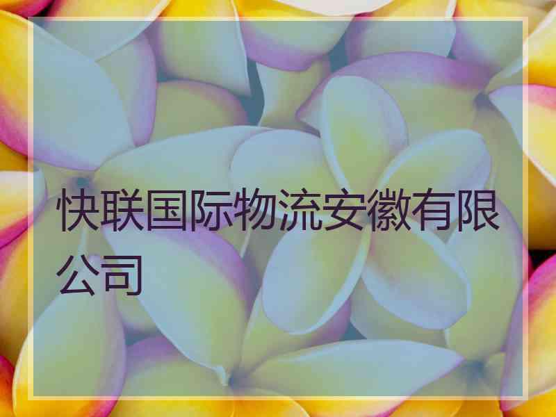 快联国际物流安徽有限公司