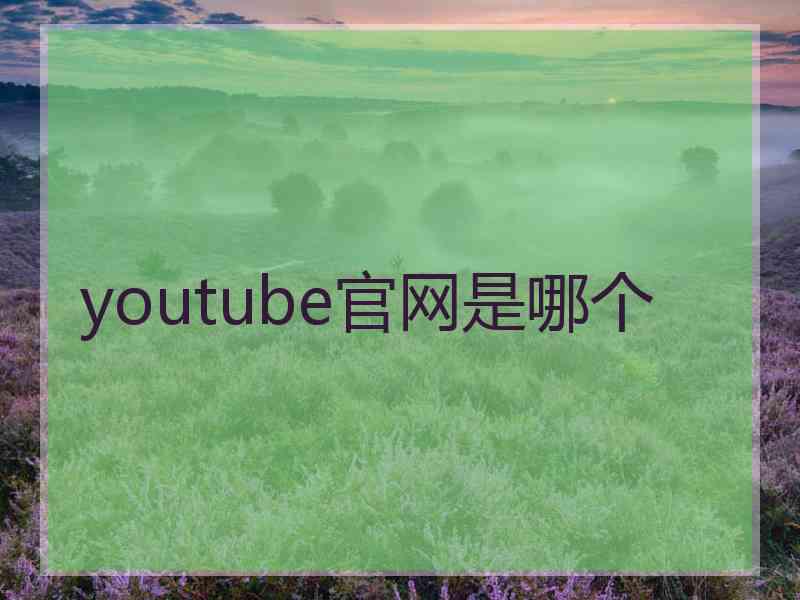 youtube官网是哪个