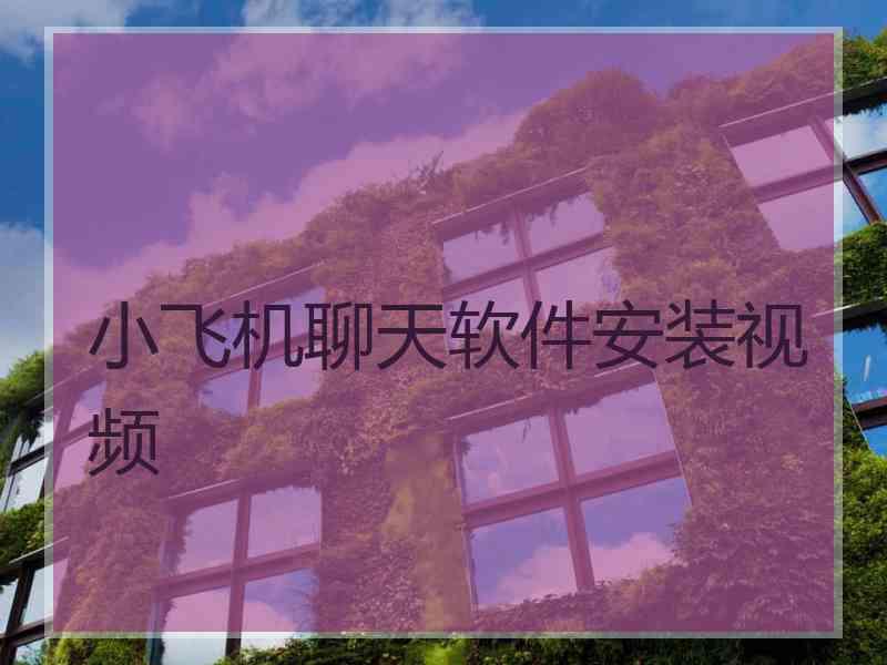 小飞机聊天软件安装视频