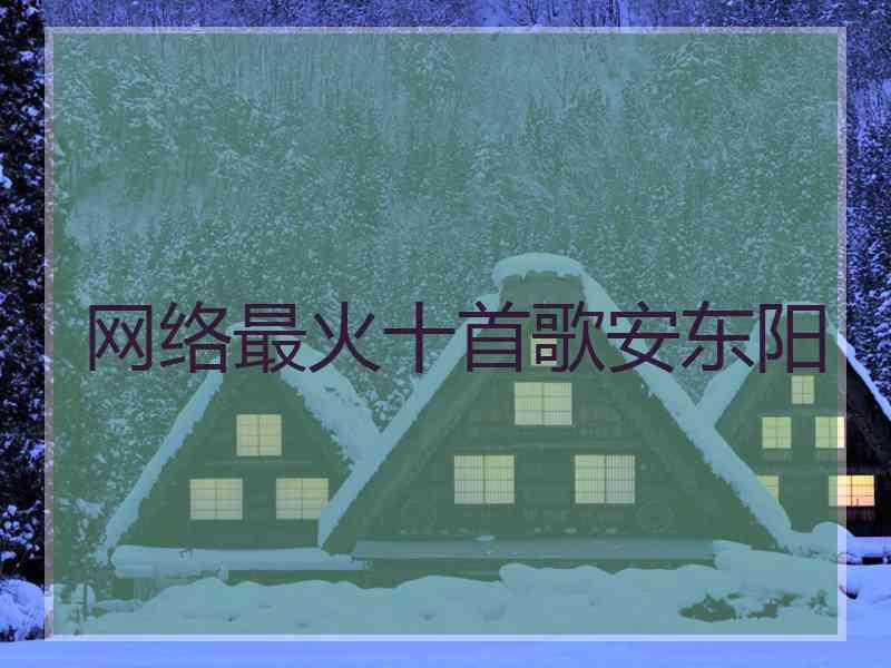 网络最火十首歌安东阳