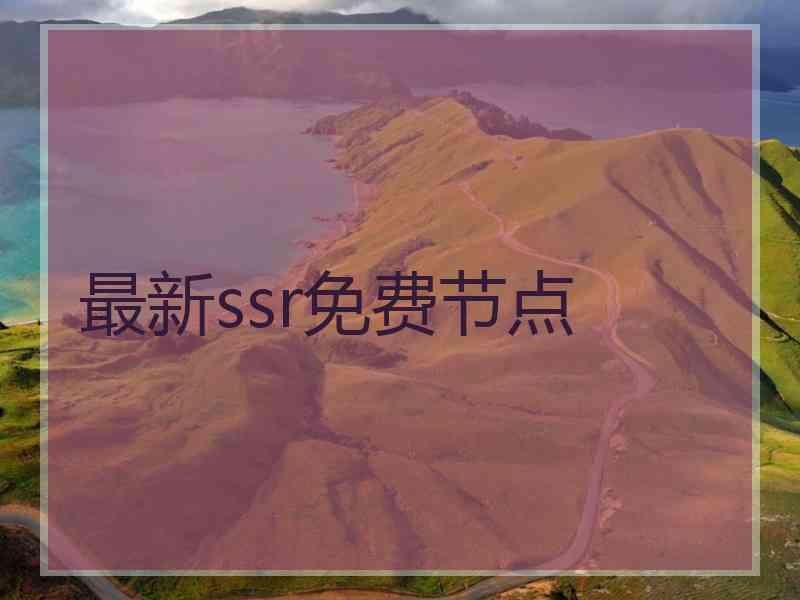 最新ssr免费节点