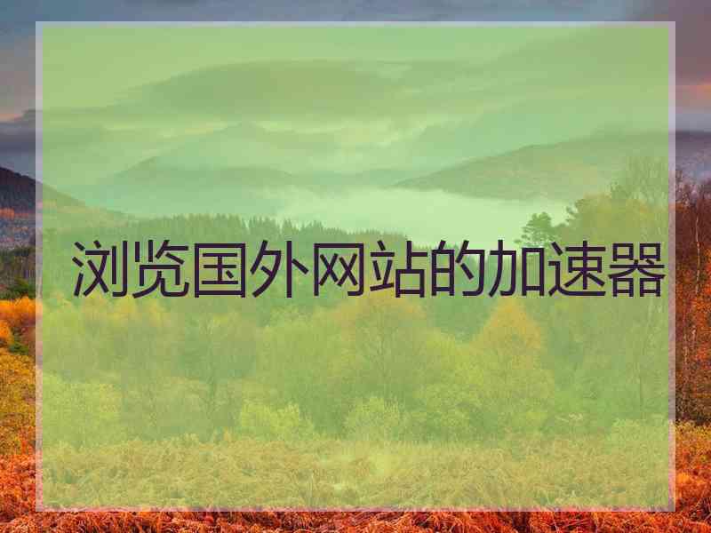 浏览国外网站的加速器