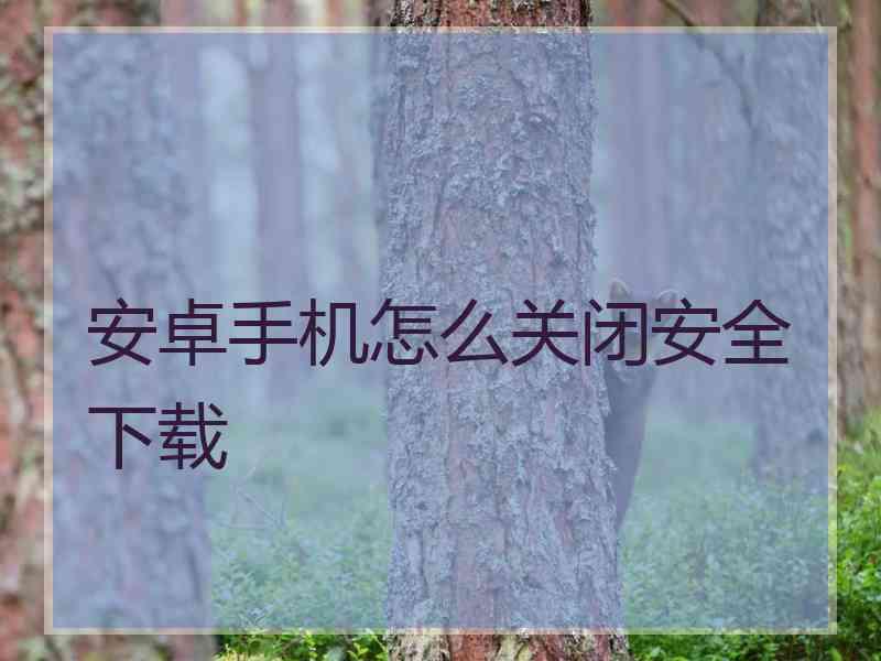 安卓手机怎么关闭安全下载