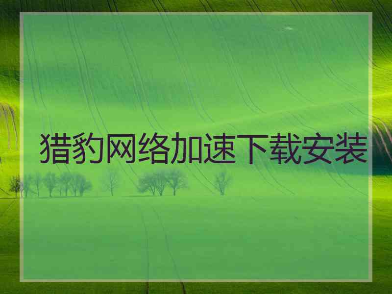 猎豹网络加速下载安装