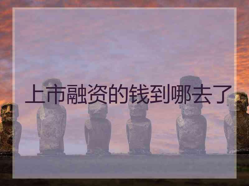 上市融资的钱到哪去了