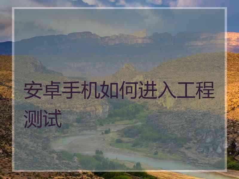 安卓手机如何进入工程测试