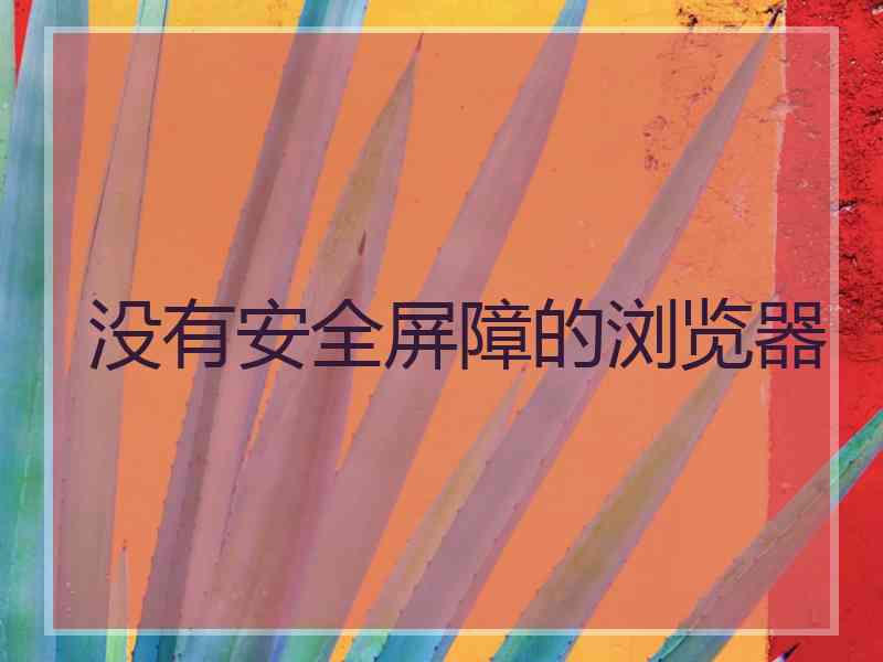 没有安全屏障的浏览器