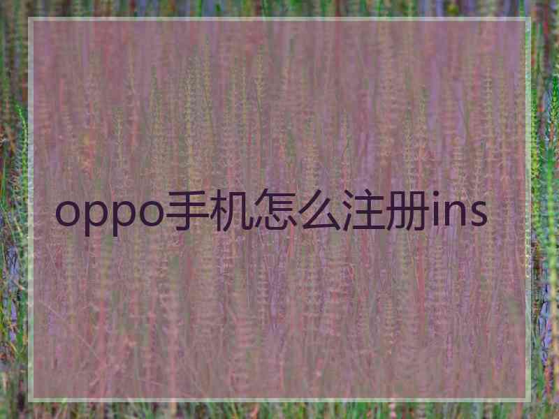 oppo手机怎么注册ins