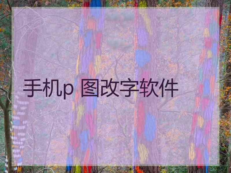手机p 图改字软件